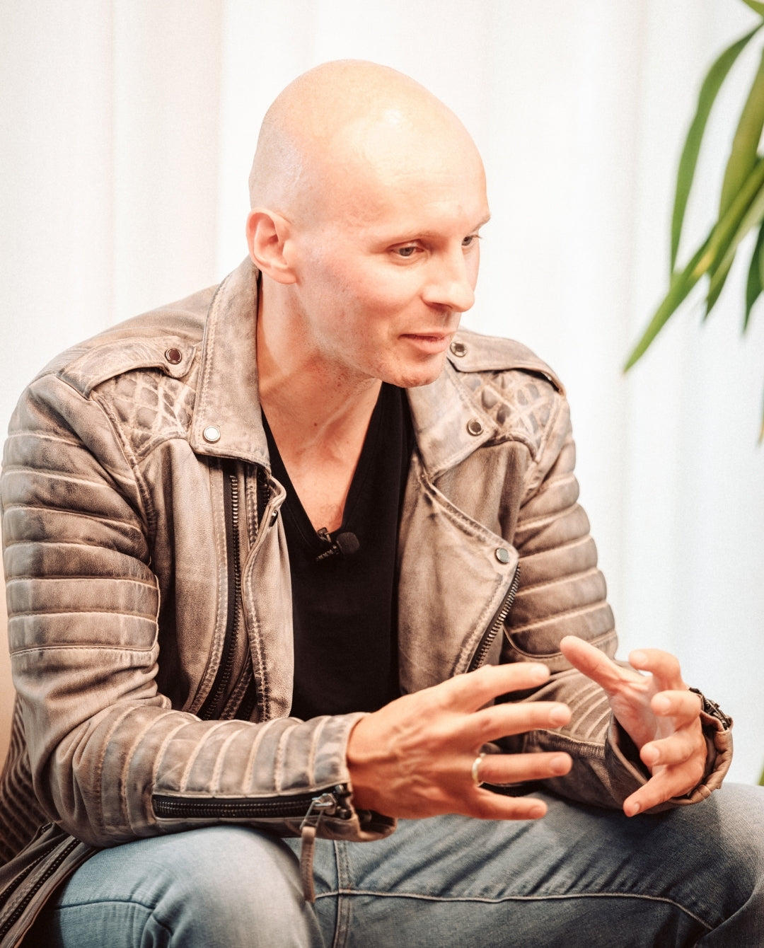 Andy Claussen while having an Interview